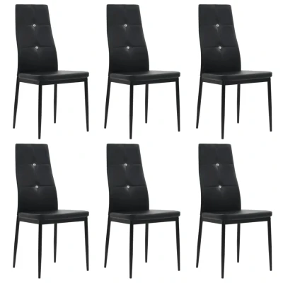 Afbeelding van Eetkamerstoelen 6 st kunstleer zwart