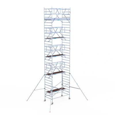 Afbeelding van Professionele alu rolsteiger 135x250x11.20m werkhoogte incl. dubbele voorloopleuning