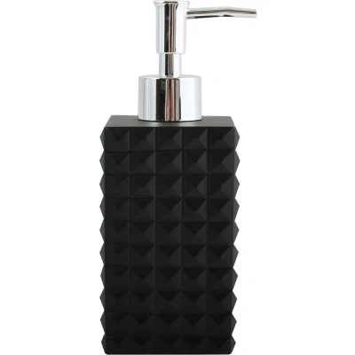 Afbeelding van MSV Zeeppompje/dispenser Kubik kunststeen zwart 7 x 17 cm 270 ml