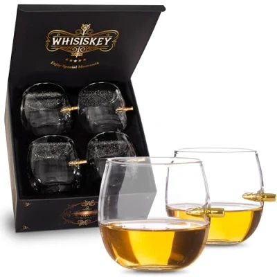 Afbeelding van Whisiskey Whiskey Bullet Egg glazen 4 set 285ml Waterglazen Drinkglazen Glas Cadeau voor Man &amp; Vrouw