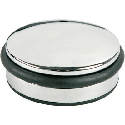 Afbeelding van deurstopper Alco metaal laag chroom, 1300 gram hoog 4cm