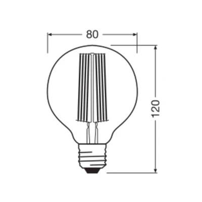 Afbeelding van OSRAM LED Vintage 1906, G80, E27, 5,8 W, goud, 2.200 K, dimbaar.