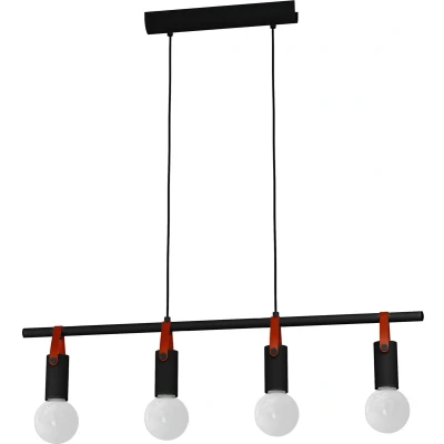 Afbeelding van EGLO Apricale Hanglamp E27 Staal;Leer Zwart;Bruin