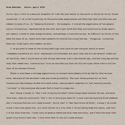 Afbeelding van Brad Mehldau Suite: April 2020 (LP)
