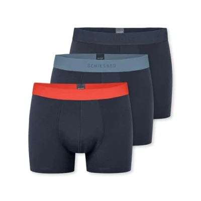 Afbeelding van Schiesser Short Heren 3 stuks Organic Cotton geweven elastische tailleband meerkleurig 95/5