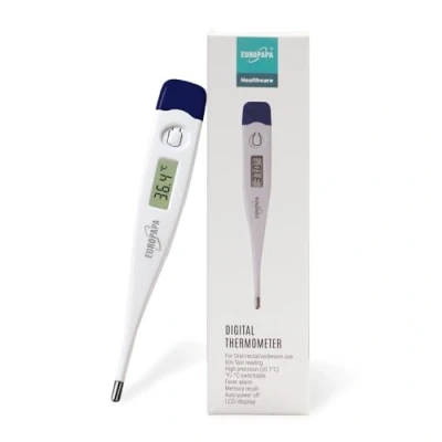Afbeelding van EUROPAPA Digitale thermometer voor baby&#039;s, kinderen en volwassenen, orale thermometer, oksel of rectale waterdicht, met koortsalarm (donkerblauw)