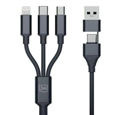 Afbeelding van 3MK 5903108541244 USB oplaadkabel Zwart Met mini stekker