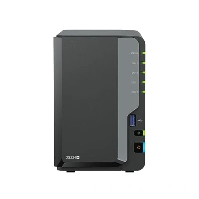 Afbeelding van Synology DS224+ 2 bay NAS station (Intel Celeron J4125 4 Core 2,0 GHz, GB DDR4 RAM x RJ 45 1GbE LAN poort), 8 TB met WD Red Plus harde schijven (WD40EFPX 68C6CN0)