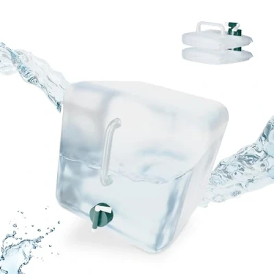 Afbeelding van Relaxdays opvouwbare jerrycan 20 l set van 3 drinkwater met kraan camping groen