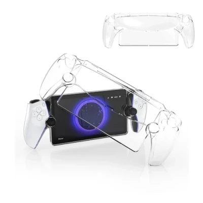 Afbeelding van QINOUK Transparante beschermhoes voor Sony PlayStation Portal, [schokbestendig] harde PC krasbestendige case, compatibel met Portal transparant