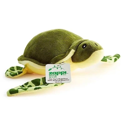 Afbeelding van Zappi Co 100% gerecyclede groene zeeschildpad (30 cm breed), zachte, knuffelige en milieuvriendelijke dierencollectie voor pasgeborenen, eerste kinderen