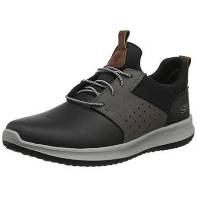 Afbeelding van Skechers Delson Axton Instappers, Heren, Maat: 42.5, Black/gray