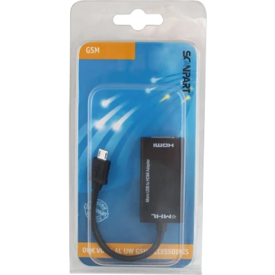 Afbeelding van Scanpart Micro USB naar HDMI adapter Geschikt voor TV 5 pins MHL