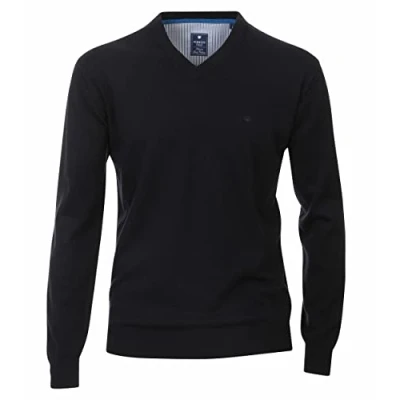 Afbeelding van Redmond heren trui katoen V hals blauw Maat: 3XL