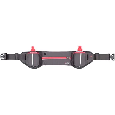 Afbeelding van Avento Hardloopriem met 2 Drinkflessen Grijs/Fluorroze/Zilver