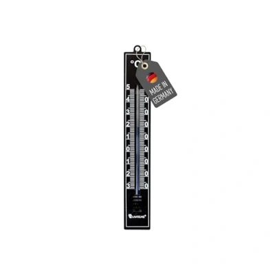Afbeelding van Lantelme Analoge thermometer, Made in Germany, 17 cm, binnen en buitenthermometer, nauwkeurige temperatuurweergave, wit, blauw, zwart, beige of hout, weerbestendig