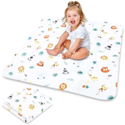 Afbeelding van Kruipmat voor babykamer, vloermatras kinderen, om te spelen in het park, dik katoenen tapijt baby&#039;s en 100 cm, safari
