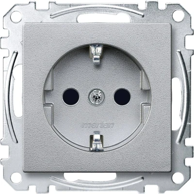 Afbeelding van Merten MEG2300 0460 Wandcontactdoos System M Aluminium