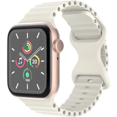 Afbeelding van imoshion Athletic siliconen bandje Geschikt voor Apple Watch 1, 2, 3, 4, 5, 6, 7, 8, 9, 10 (42 mm), SE 38/40/41 mm Beige One Size