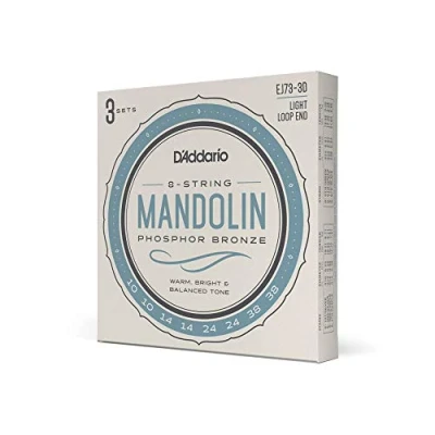 Image de D&#039;addario EJ73 3D Pack de 3 jeux cordes Phosphor Bronze mandoline 10 38