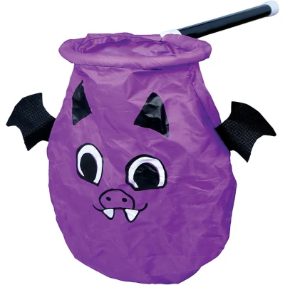 Afbeelding van Fiestas Guirca Trick or Treat tas draakje paars met stok Halloween Decoratie Versiering accessoires verkleden