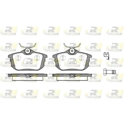 Afbeelding van ROADHOUSE 2605.02 Remblokkenset Achteras Incl. slijtage waarschuwingscontact Met kleeffolie, schroeven toebehoren, veer MITSUBISHI: COLT 6