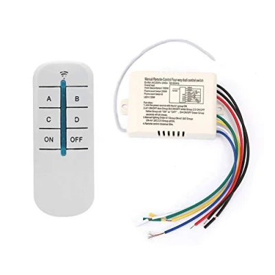Afbeelding van 4 weg 220 V 240 ON/OFF draadloze tv schakelaar, digitale wandontvanger, module, zender, wandschakelaar en ontvanger, zender voor lampen, wijzigen van stroombron