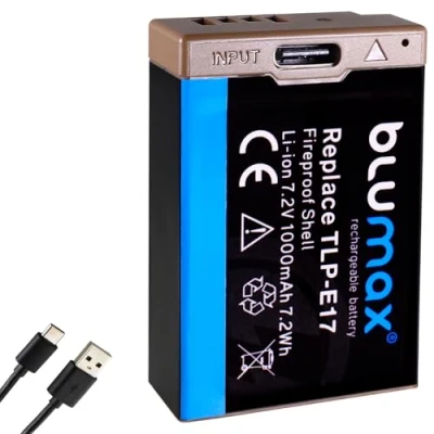 Afbeelding van Blumax Batterij LP E17 USB type C ingang compatibel met Canon EOS RP R10 R100 77D 200D 250D 1352750D 760D 800D