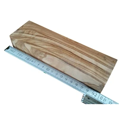 Afbeelding van D.O.M. Olijfhouten Blok DIY 6 x 20 cm Perfect voor Drechselwerk en Creatieve Projecten