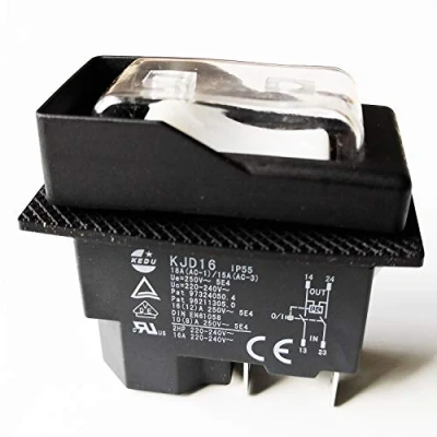 Afbeelding van Waterdichte magnetische schakelaars met drukknopschakelaar voor KEDU KJD16 220 V 16 A 2HP 4 pins machine