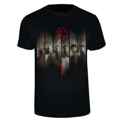 Afbeelding van Rammstein Zwart T shirt met veelkleurige print op de voorkant, zwart.