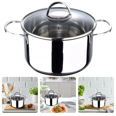 Afbeelding van Cheqo® Kookpan met Deksel Alle Warmtebronnen Ook voor Inductie Ø20 cm 3.3L
