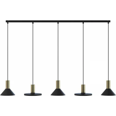Afbeelding van Nowodvorski Hanglamp Hermanos 5 lichts L 132 cm zwart goud