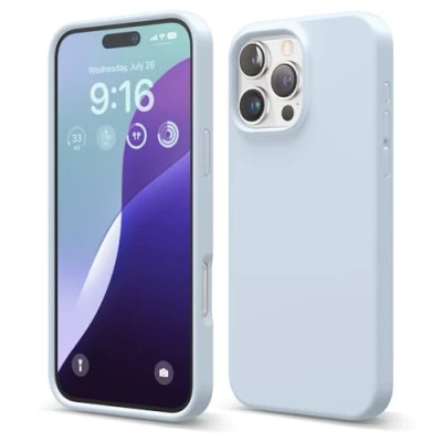 Afbeelding van elago Compatibel met iPhone 16 Pro Max hoesje, hoogwaardige vloeibare siliconen hoes, volledige beschermhoes, schokbestendig, slanke telefoonhoes