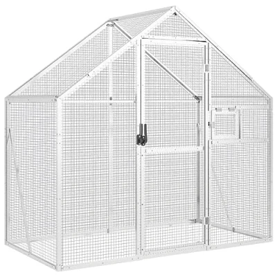 Afbeelding van Volière 179x100x185 m aluminium zilverkleurig