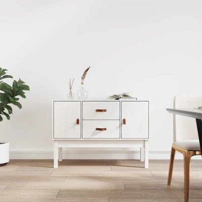 Afbeelding van Dressoir 110x40x78 cm massief grenenhout wit