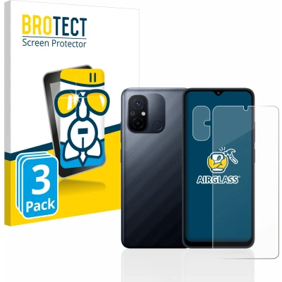 Afbeelding van BROTECT Screenprotector voor Xiaomi Redmi 12C (Voor+Camera) Folie Beschermfolie Beschermglas transparant (3 Stuks)
