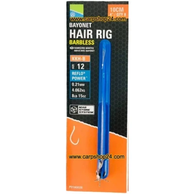Afbeelding van Preston KKH B Bayonet Hair Rigs Barbless 10cm (8 pcs) Maat : Haak 12 0.21mm