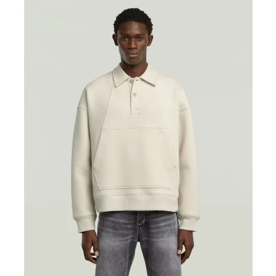 Afbeelding van G STAR Collar Loose Sweater, Heren, Maat: Large, Whitebait
