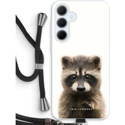 Afbeelding van Case Company® hoesje met Koord geschikt voor Samsung Galaxy A35 Rocco Telefoonhoesje Zwart Bescherming aan alle Kanten en Over de Schermrand