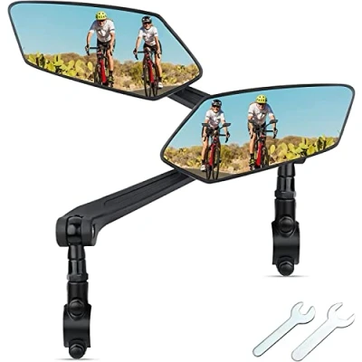 Afbeelding van SachsenRAD 2 stuks fietsspiegels van hoge kwaliteit, elektrische step, 360 graden verstelbaar, reflecterende armbanden voor fiets, mountainbike, racefiets, e bike