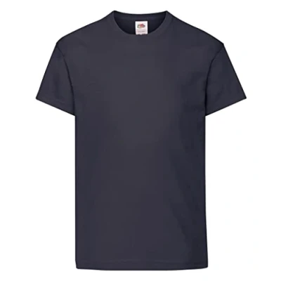 Afbeelding van Fruit of the Loom Origineel uniseks T shirt voor kinderen, Blauw (marineblauw)