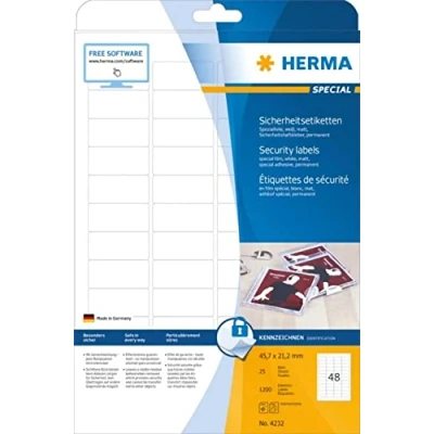 Afbeelding van HERMA Etiketten wit veiligheidsetiketten 63.5x29.6 A4 LC