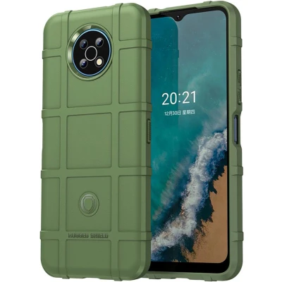 Afbeelding van iMoshion Hoesje Geschikt voor Nokia G50 Siliconen Rugged Shield Backcover Groen