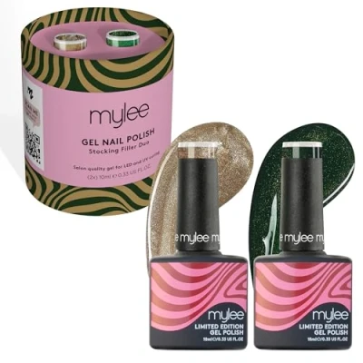 Afbeelding van Mylee Rockin&#039; Around Collection Nagellak, semi permanent, 2 x 10 ml [Stocking Filler] UV/LED Nail Art, manicure en pedicure, duurzaam, professioneel thuisgebruik [Kerstmis 2024]