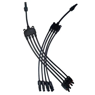 Afbeelding van TRAMILY Y type 4 naar 1 tak zonnepaneel kabel, mannelijke en vrouwelijke connectoren, PV verlengkabel (1 paar)