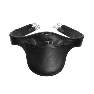 Image de Equiline Sangle d&#039;Obstacle Cuir avec Couverture Noir 120cm