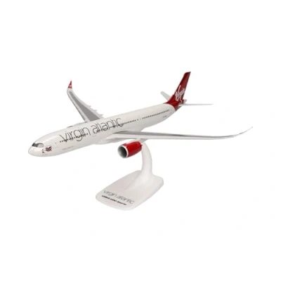 Afbeelding van herpa Snap Fit Virgin Atlantic Airbus A330 900neo, miniatuur schaal 1:200, verzamelstuk, model met sokkel, kunststof model, 614085, wit, rood