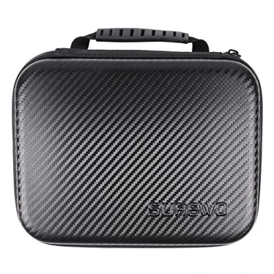Afbeelding van SUREWO Transporttas, middelgroot, waterdicht, compatibel met GoPro Hero 10/9/8/7/(2018)/6/5/4, zwart, reis opbergtas voor Akaso/Campark/YI/DJI Osmo Action camera en meer, M, zwart., M