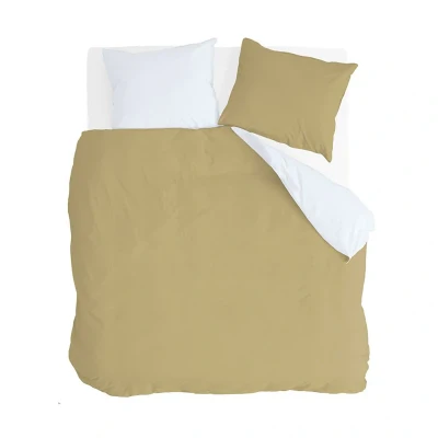 Afbeelding van Dekbedovertrek Side Way Okergeel2 persoons (200x200/220 cm) Katoen Effen WitGeel Byrklund Ga naar Dekbed Discounter.nl &amp; Profiteer Nu